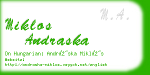 miklos andraska business card